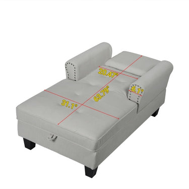 Upholstered Lounge Chair For Bedroom Living Room With Rivets